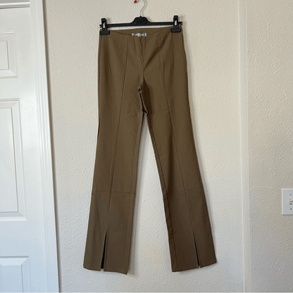 Urban Outfitters Olive Green Front Slit Flare Pants NEW Size 2