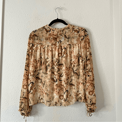 Aritzia Wilfred Lourdes Floral Long Sleeve Blouse Size XS