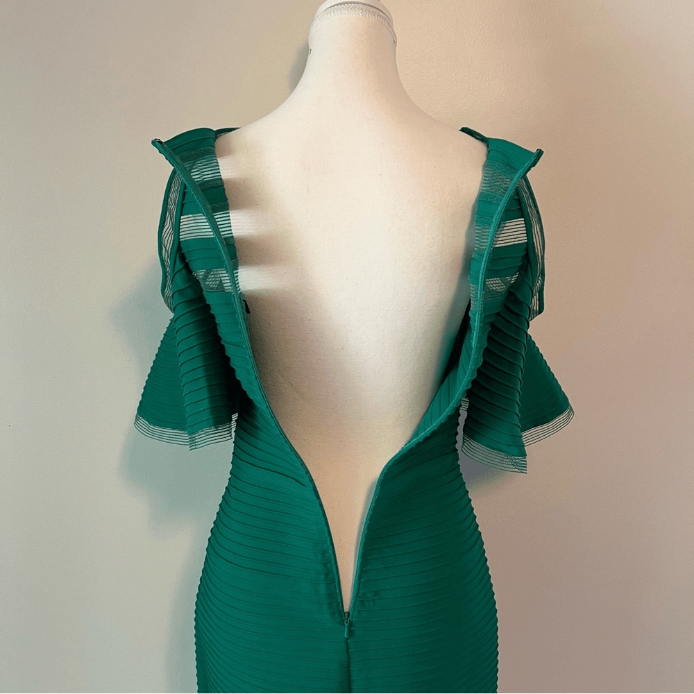 Tadashi Shoji Carlyn Bandage Bodycon Dress Flutter Sleeves Size XS