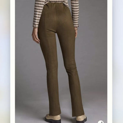 Anthropologie Avec Les Filles Slit-Front Sueded Moss Leggings Pants NEW Size XS