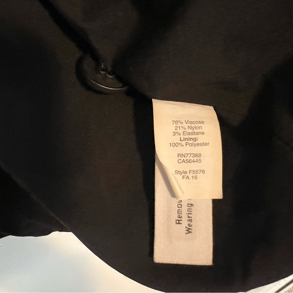 MADEWELL Black Blazer Modern Collarless Single Button Size 10