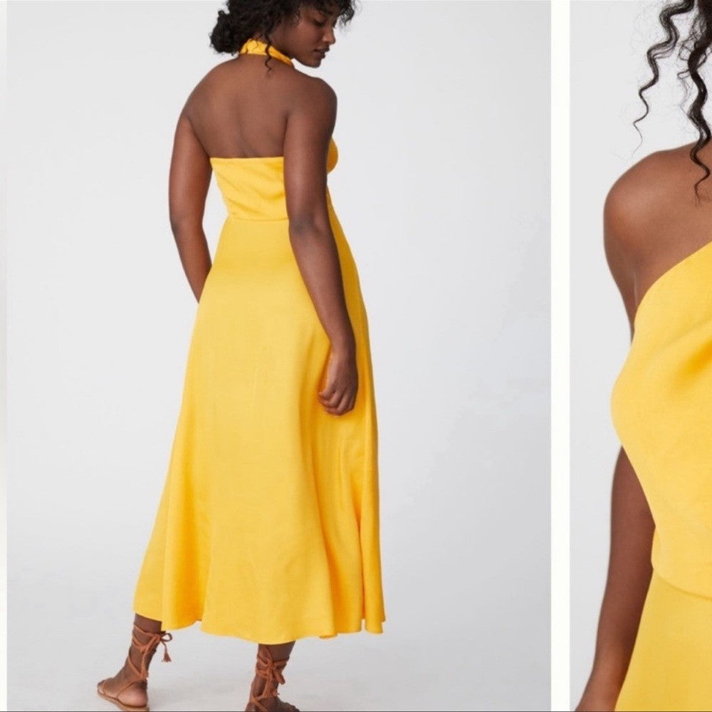Farm x Anthropologie Halter Maxi Dress Farm Rio NEW Size XL