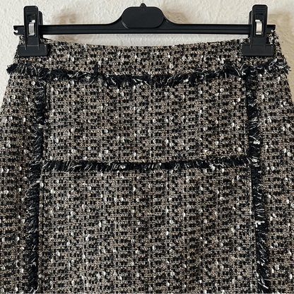 Tory Burch Tweed Mini Pencil Skirt Size 6 in Brown / Tan Wool Blend