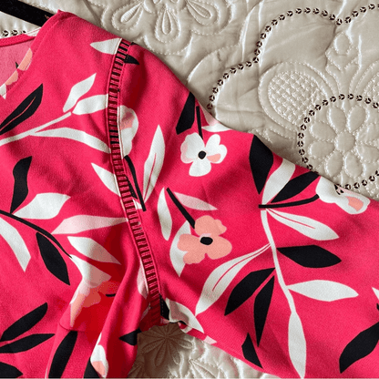 Talbots Pink Floral 3/4 Bell Sleeves Blouse Size XS