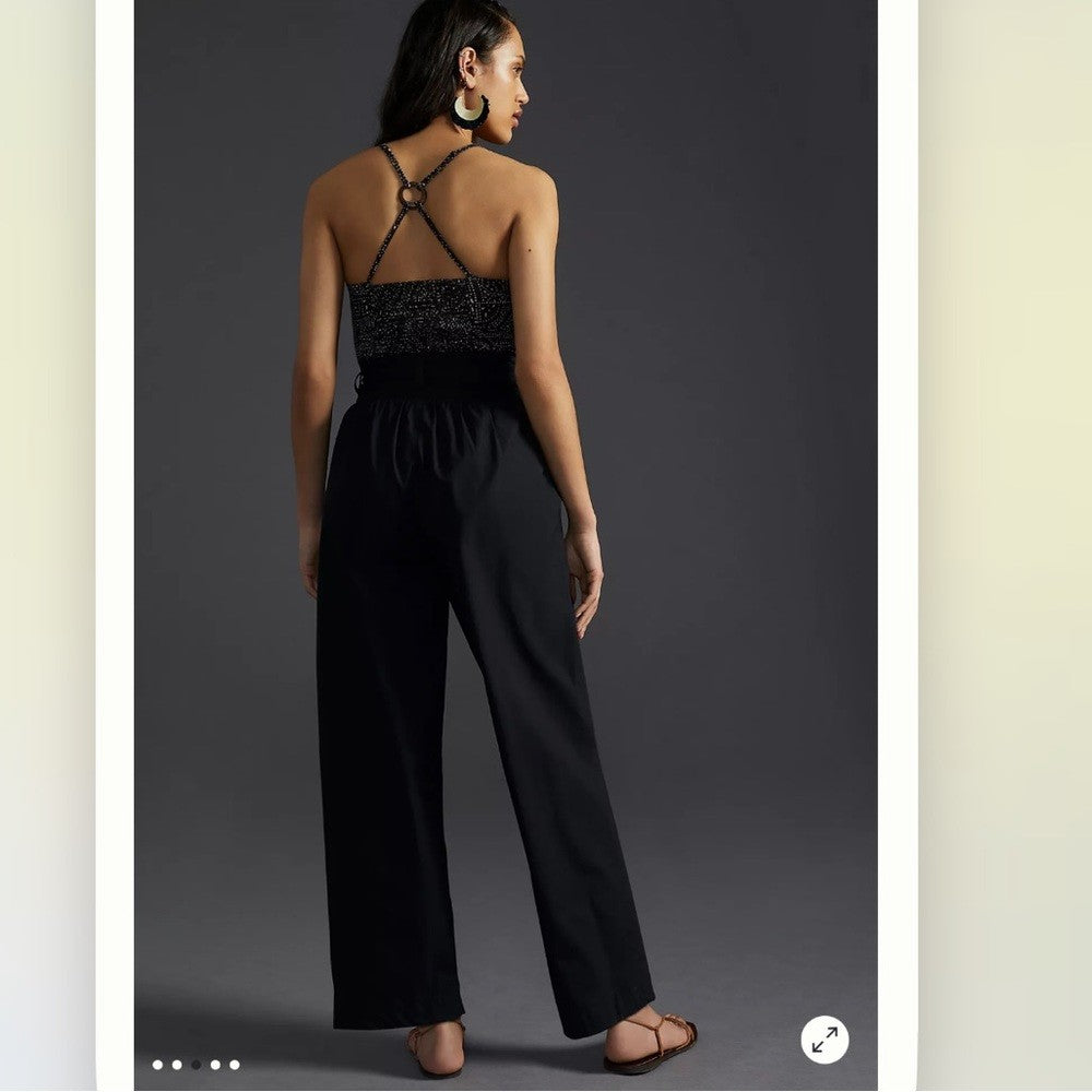 Llani x Anthropologie Belted Pants in Black NEW Size XL