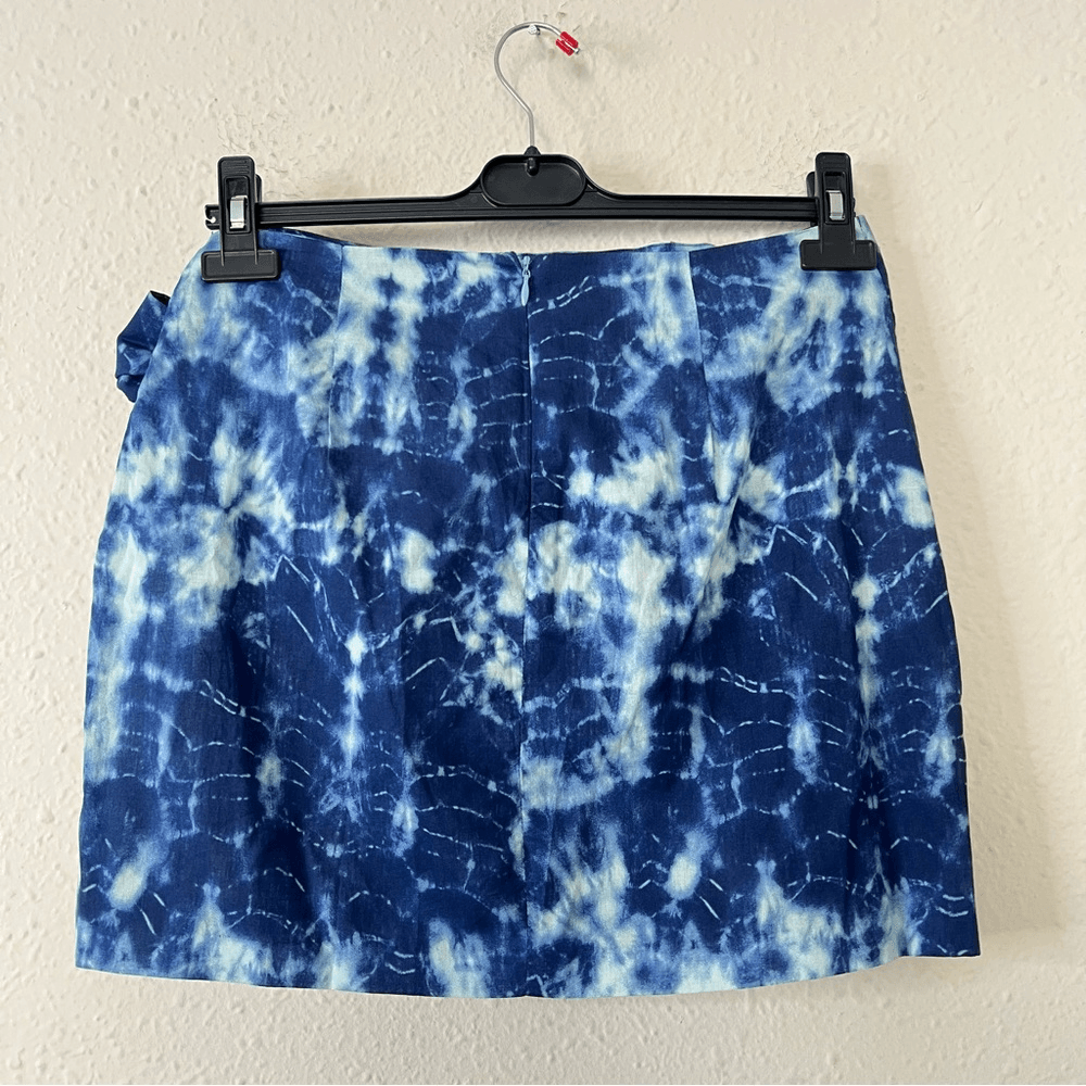 ZARA Tie Dye Mini Skirt in Blue NEW Size Small