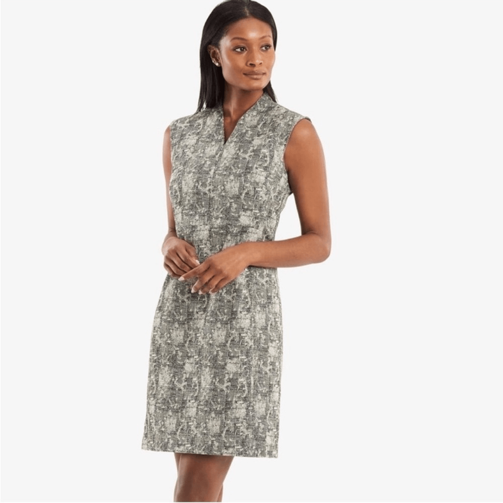 MM Lafleur Aditi Sheath Dress in Black and White Crackle Print NEW Size 2