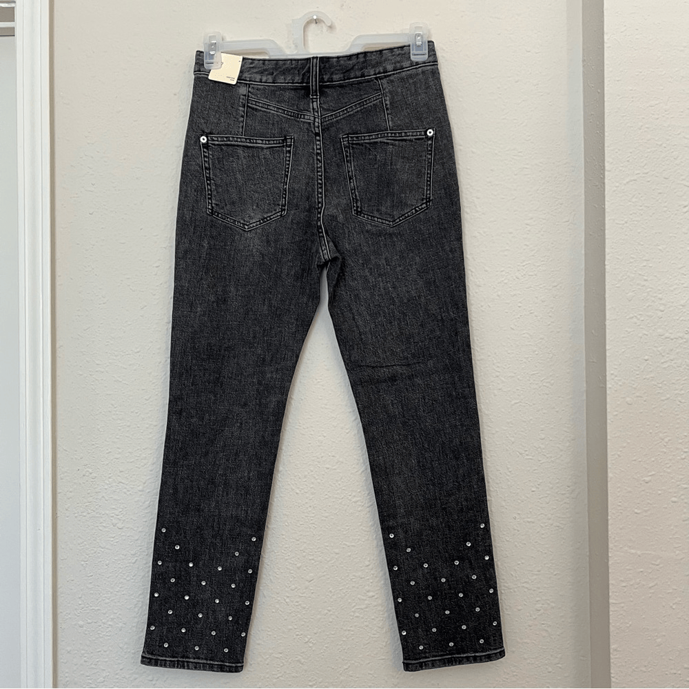 Anthropologie Pilcro and the Letterpress Beaded High Rise Slim Jeans NEW Size 27