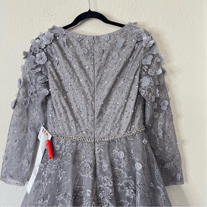 Mac Duggal Floral Embellished Lace A-Line Cocktail Dress NEW Size 8