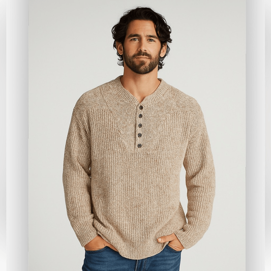 Vintage Eddie Bauer Men’s Chunky Knit 100% Cotton Sweater in Cream XL Fisherman