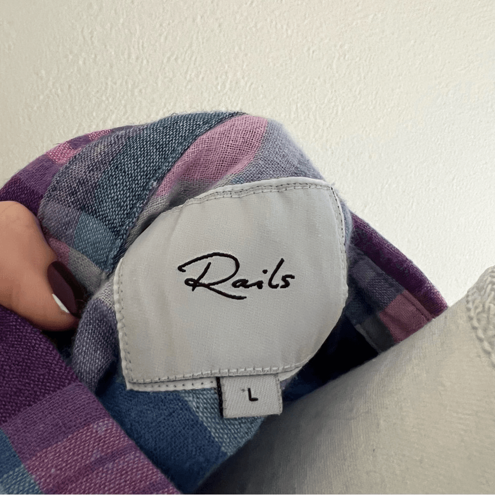 Rails Amelie Plaid Tie Front Button Down Shirt Size Large Short Sleeve