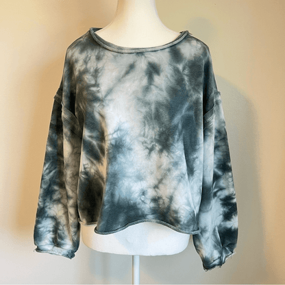 POL Tie Dye Cropped Oversized Sweatshirt Size Large