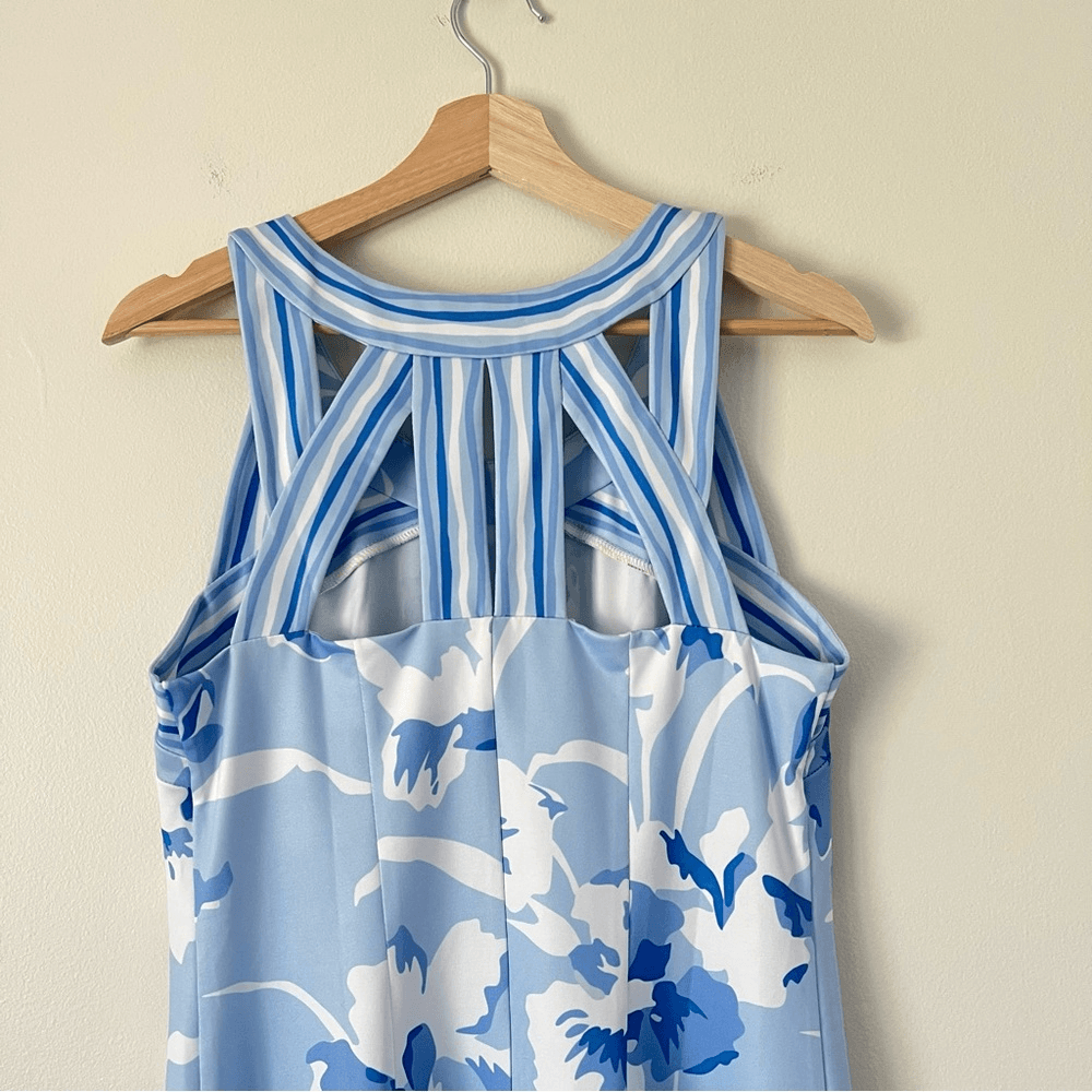 Gretchen Scott Isosceles Iconic Iris Mini Dress Size Medium Blue