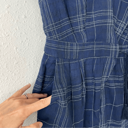 Anthropologie Greylin Misla Cotton Blend Wrap Plaid Romper  Size Small