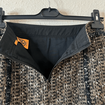 Tory Burch Tweed Mini Pencil Skirt Size 6 in Brown / Tan Wool Blend