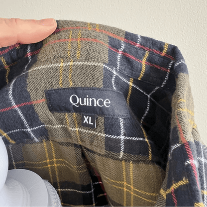 Quince Mens Fleece Plaid Long Sleeve Button Down Shirt Size XL