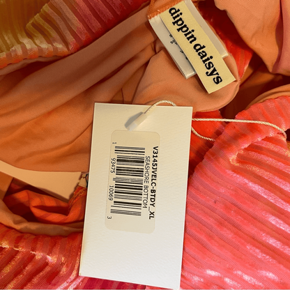 Dippin Daisys Tie Dye Bikini Set XL Seashore Bottom Vision Top NEW Pink Orange