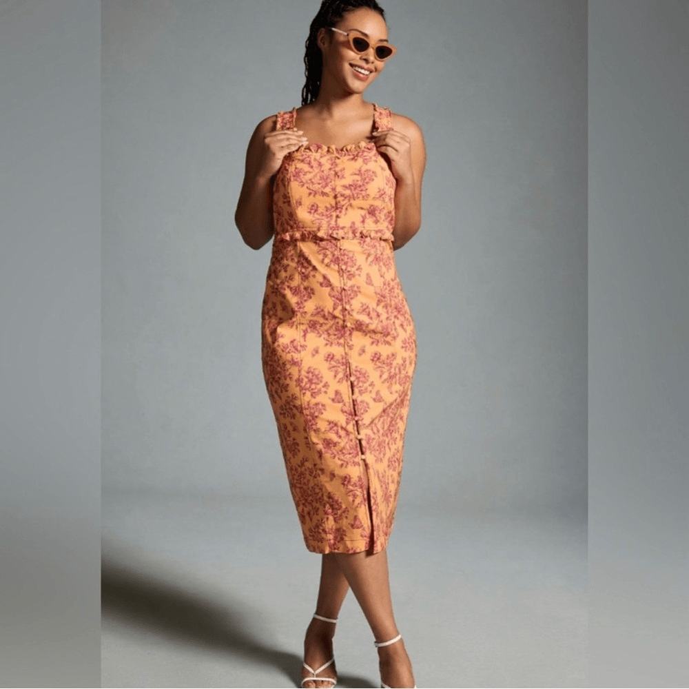 Anthropologie The Linden Slim Square-Neck Dress NEW Plus Size 3X