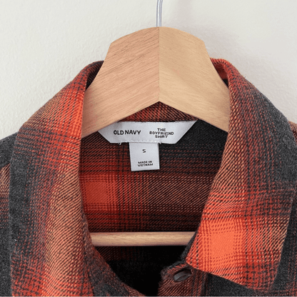 Taylor Swift Evermore Flannel Button Down Shirt Size Small Old Navy Orange Gray