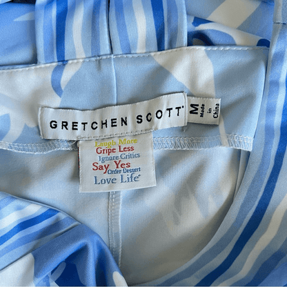 Gretchen Scott Isosceles Iconic Iris Mini Dress Size Medium Blue