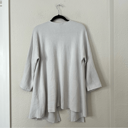 Eileen Fisher Silk Organic Cotton Cardigan Size Large Open Front