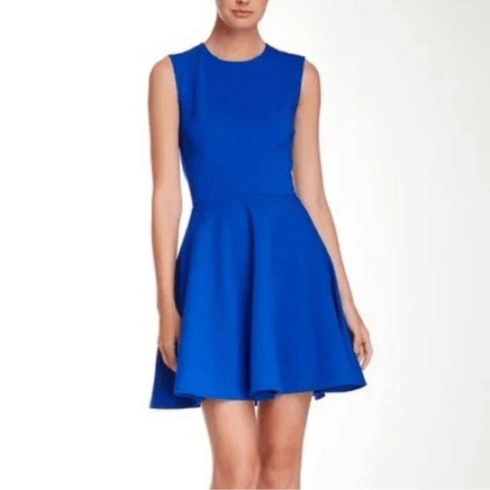 Diane Von Furstenberg Jeannie Electric Blue Fit and Flare Mini Skater Dress 6