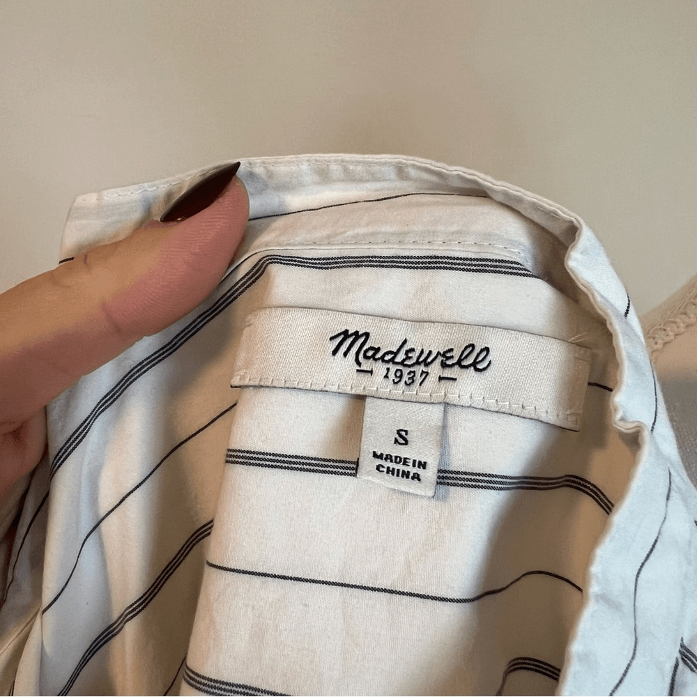 Madewell Striped The Perfect Tunic Shirt Size Small Long Sleeve