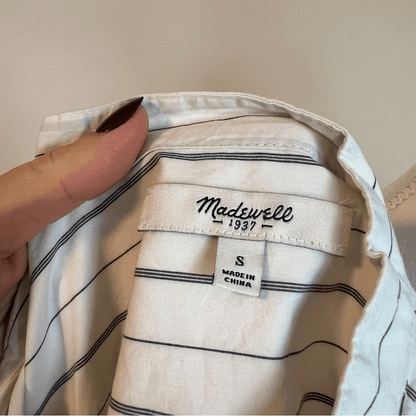 Madewell Striped The Perfect Tunic Shirt Size Small Long Sleeve