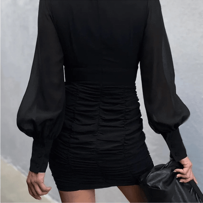 Runaway the Label Black Puff Long Sleeve Mini Dress Size 8