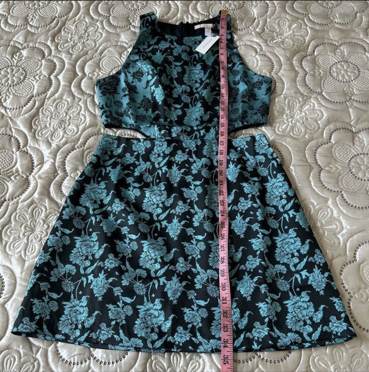 Anthropologie Hutch Floral Jacquard Cut-Out Mini Dress NEW Size 10