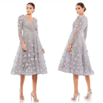 Mac Duggal Floral Embellished Lace A-Line Cocktail Dress NEW Size 8