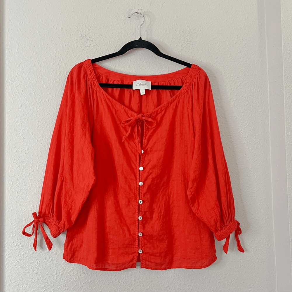 CLEOBELLA Rylan Blouse in Orange Size XS