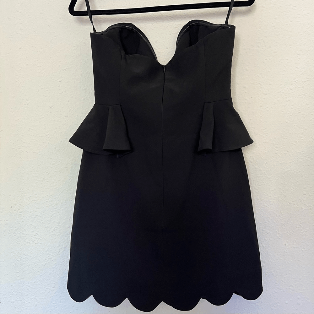 Anthropologie Eva Franco Strapless Peplum Mini Dress in Black NEW Size 8