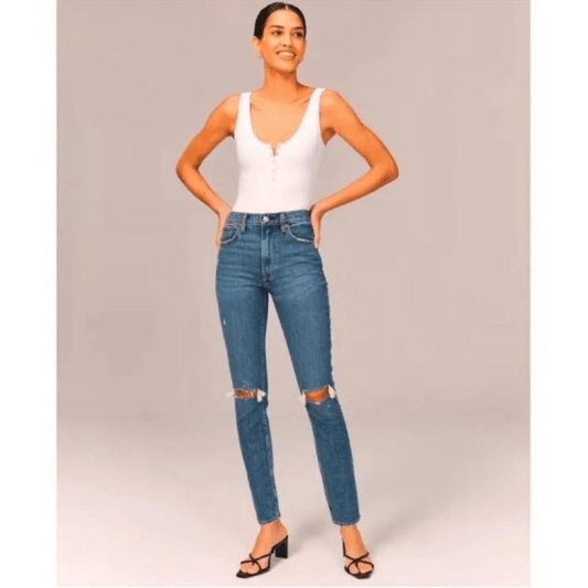 Abercrombie & Fitch The Skinny High Rise Jeans Size 25 Medium Wash