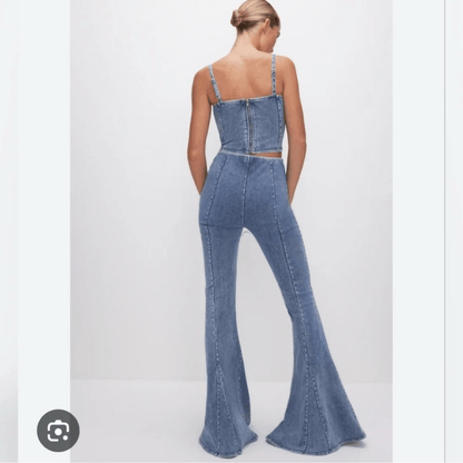 Good American Soft Sculpt Pull-On Extreme Flare Jeans Size XS