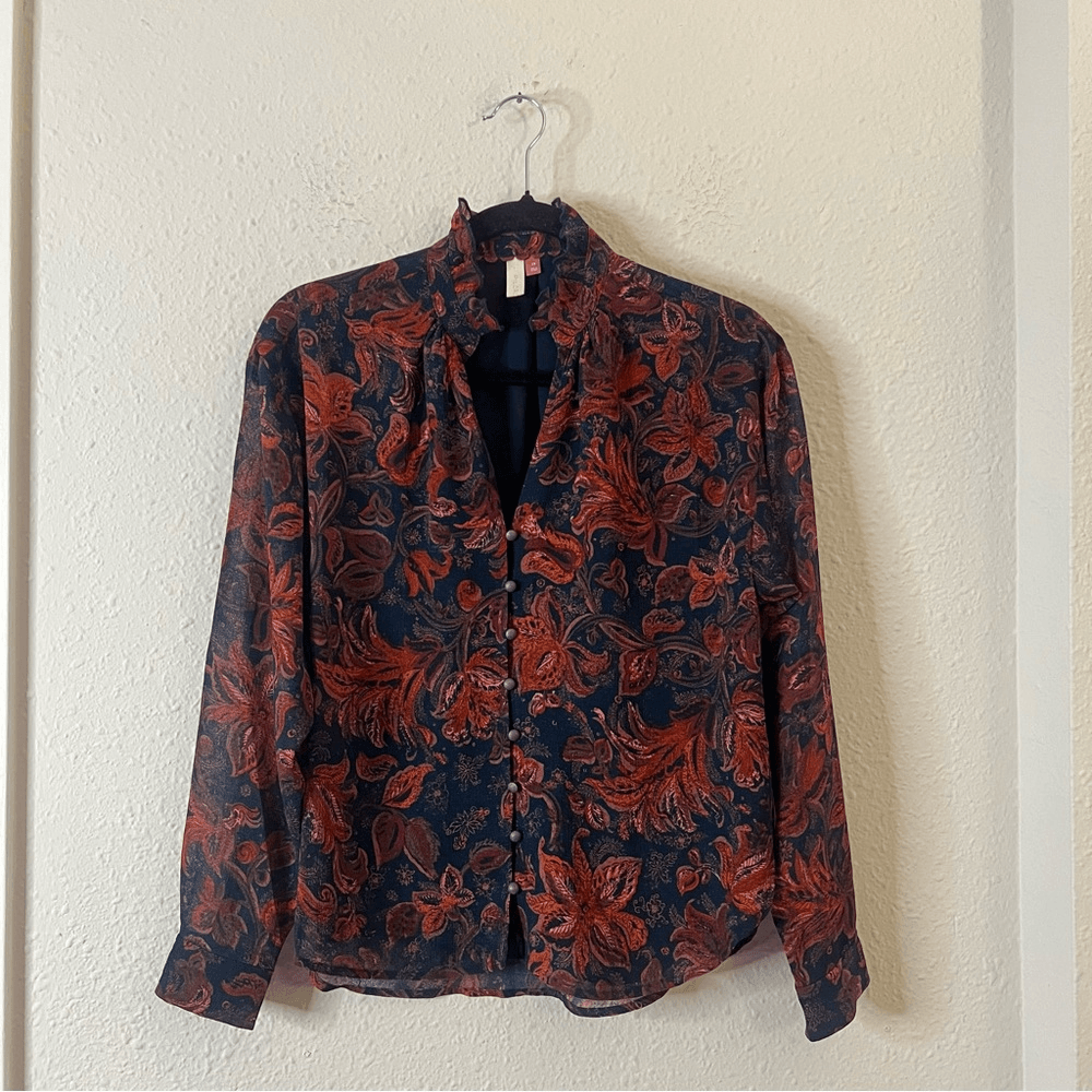 Anthropologie Pilcro The Tavi Floral Buttondown Blouse Top Size XS