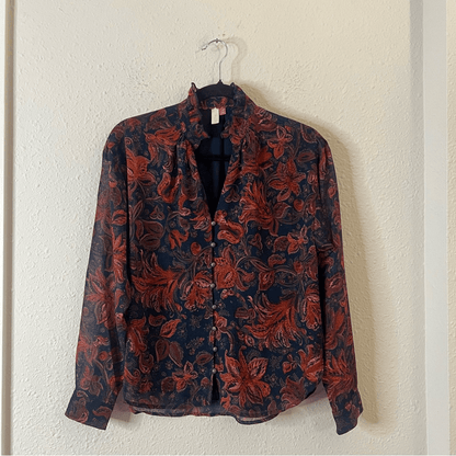 Anthropologie Pilcro The Tavi Floral Buttondown Blouse Top Size XS