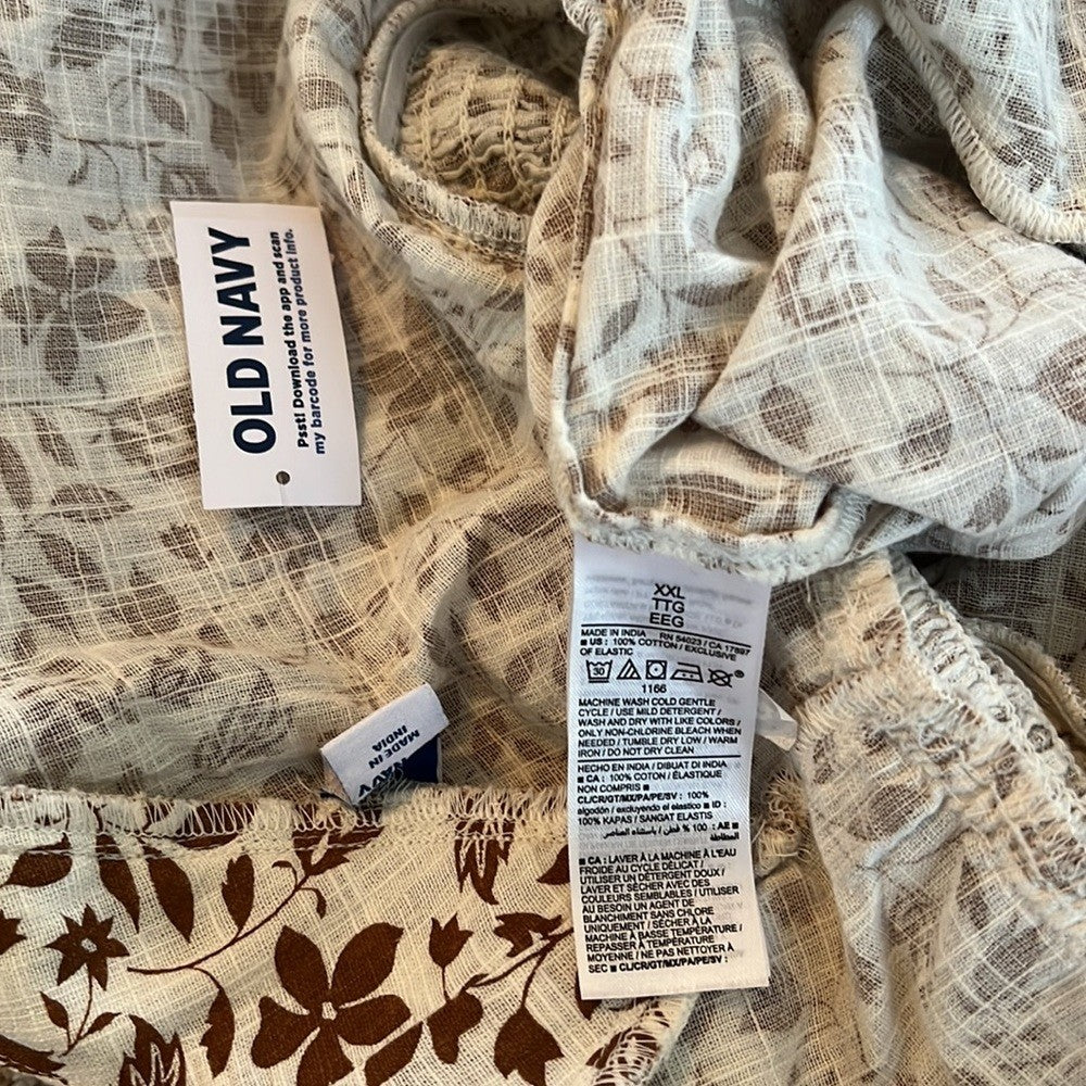 Old Navy Flutter Sleeve Floral V-Neck Tie-Back Top NEW Plus Size XXL