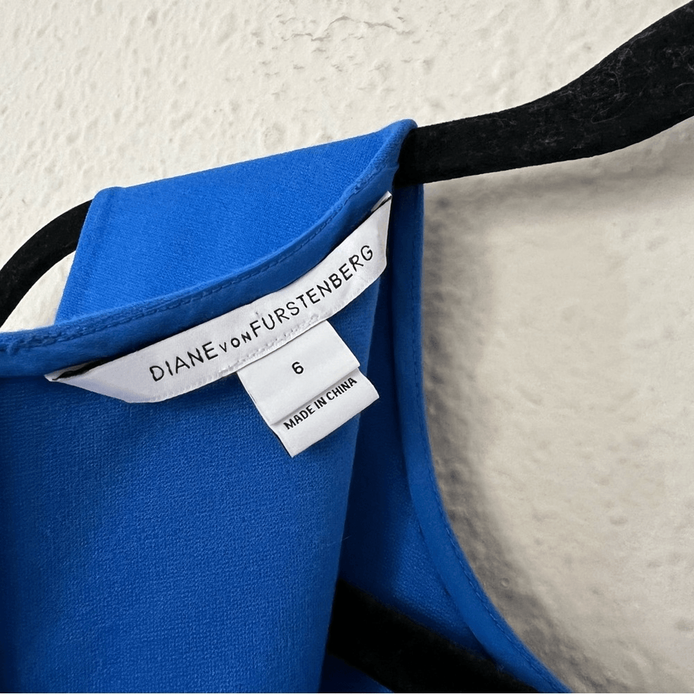 Diane Von Furstenberg Jeannie Electric Blue Fit and Flare Mini Skater Dress 6