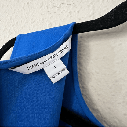 Diane Von Furstenberg Jeannie Electric Blue Fit and Flare Mini Skater Dress 6