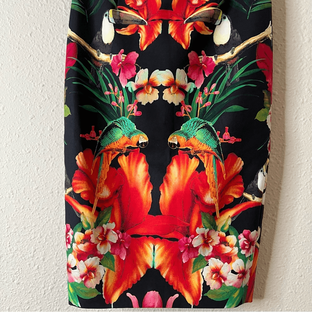 Ted Baker Tropical Toucan Pencil Skirt Size 1