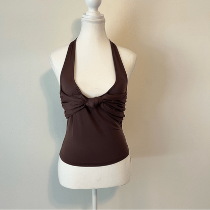 Sasha Therese Blair Halter Top Chocolate Brown NEW Size Small Y2K
