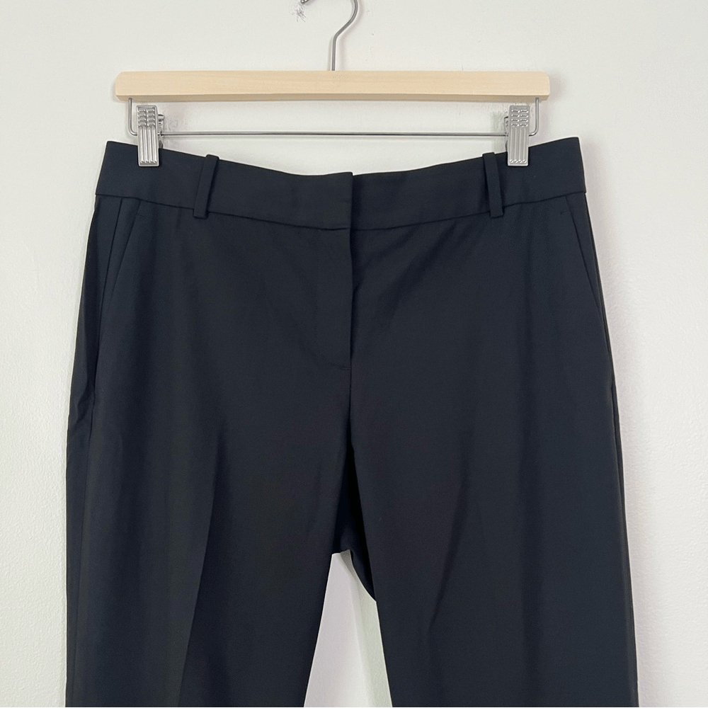 Theory Black Wool Straight Trousers Dress Pants Size 6 Classic Career Office