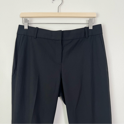 Theory Black Wool Straight Trousers Dress Pants Size 6 Classic Career Office
