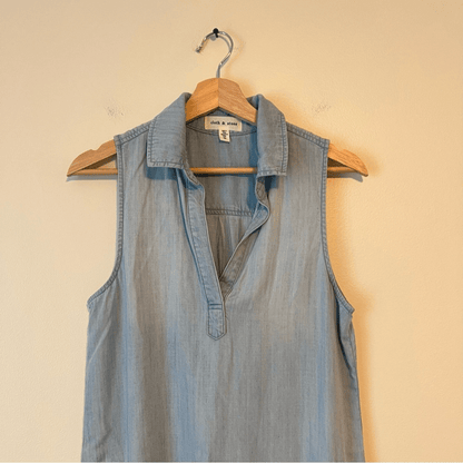 Cloth & Stone Sleeveless Chambray Blue Dress Size XS 100% Lyocell Tencel