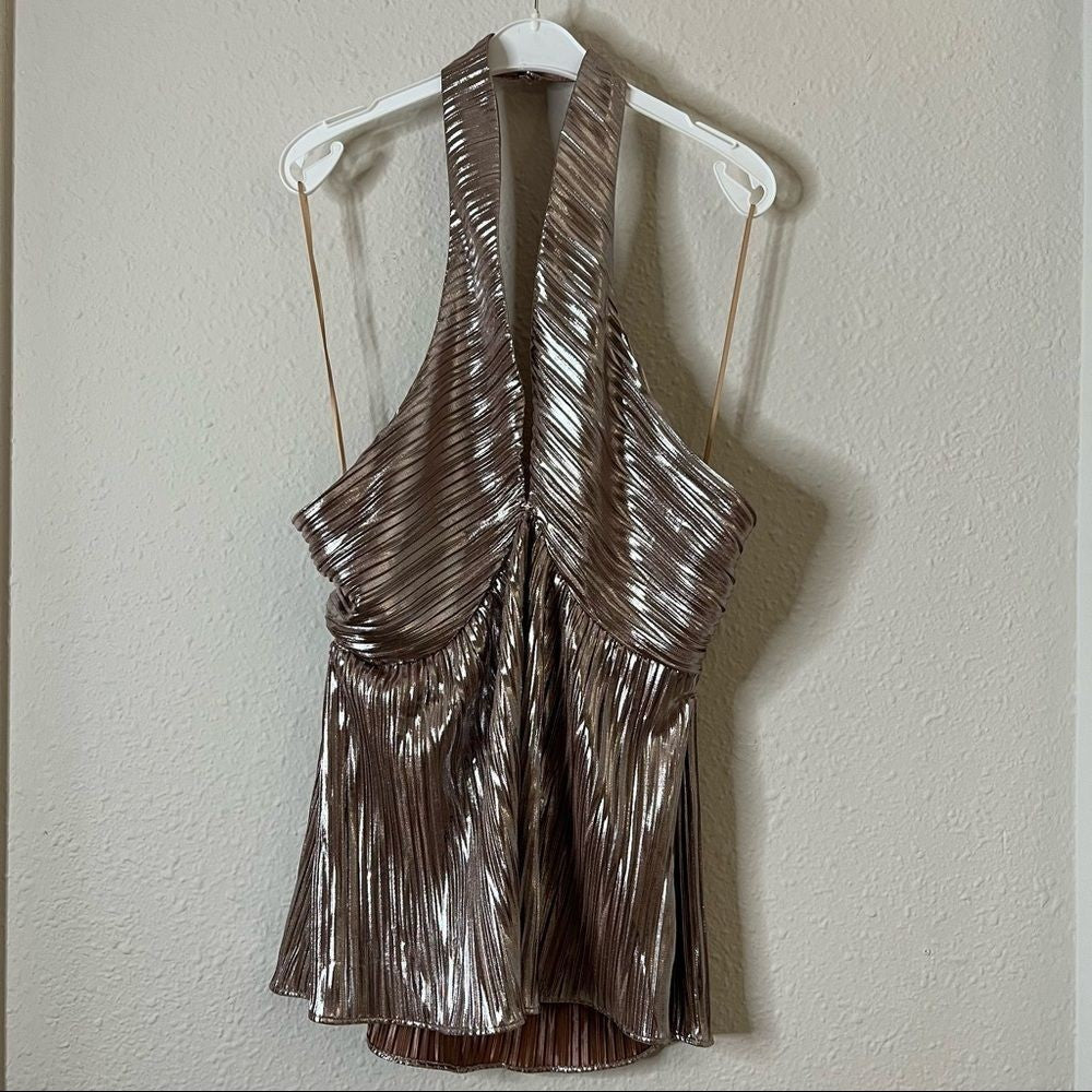 Anthropologie Monte Shimmer V-Neck Tank Top NEW Size Large
