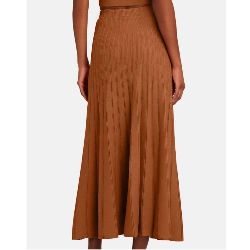 RONNY KOBO Laine Pleated Shimmer Knit Midi Maxi Skirt Size Small