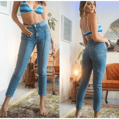 Revice High Rise Star Venus Crop Jeans Medium Wash Size 27