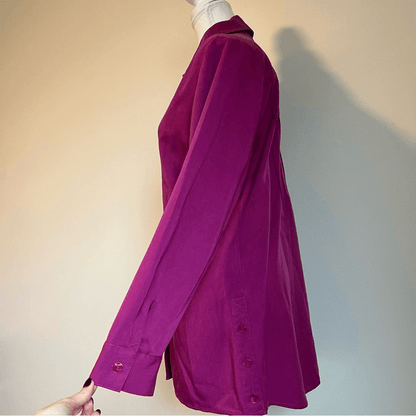 Soft Surroundings Button Down Tunic Shirt Size Medium 100% Tencel Lyocell