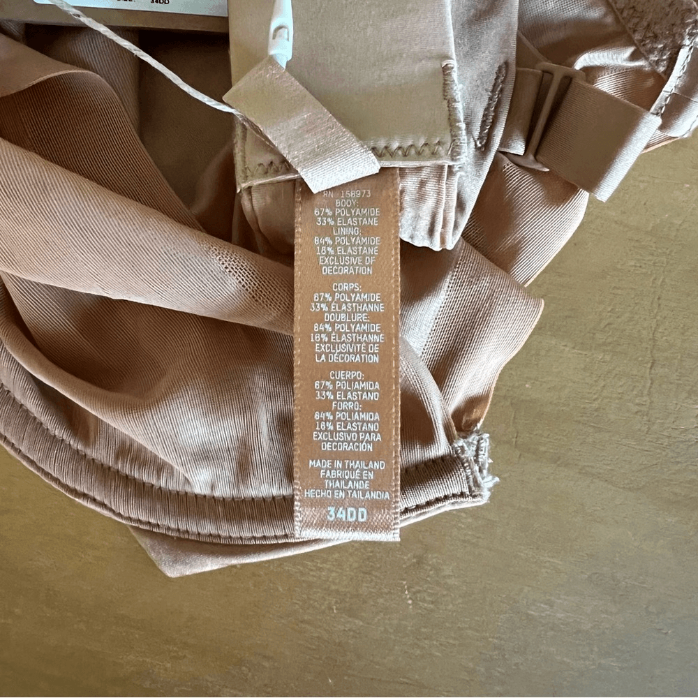 SKIMS No Show Molded Unlined Underwire Demi Bra NEW Nude OCHRE 34DD